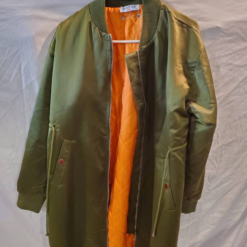 Olive Green Satin